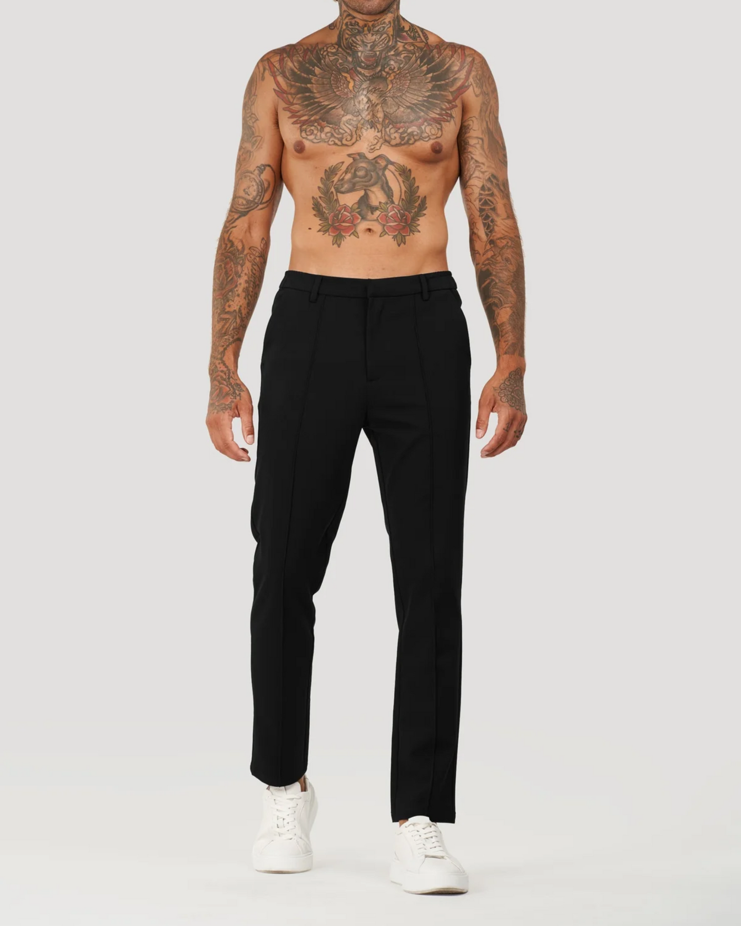 Pantalon de Costume Homme en Tailleur Capri [Tissu Premium]