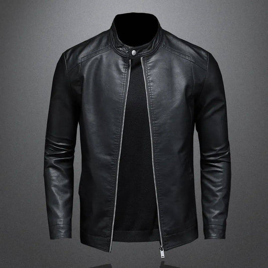 Veste en Cuir pour Homme Décontractée Motard